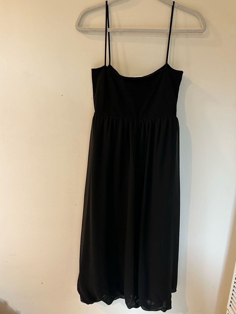 Zara Black Spaghetti Strap Midi Sundress